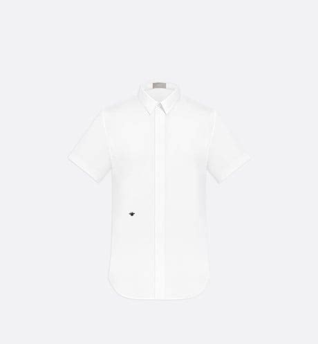 ape dior|Camicia con ape ricamata Popeline di cotone bianco .